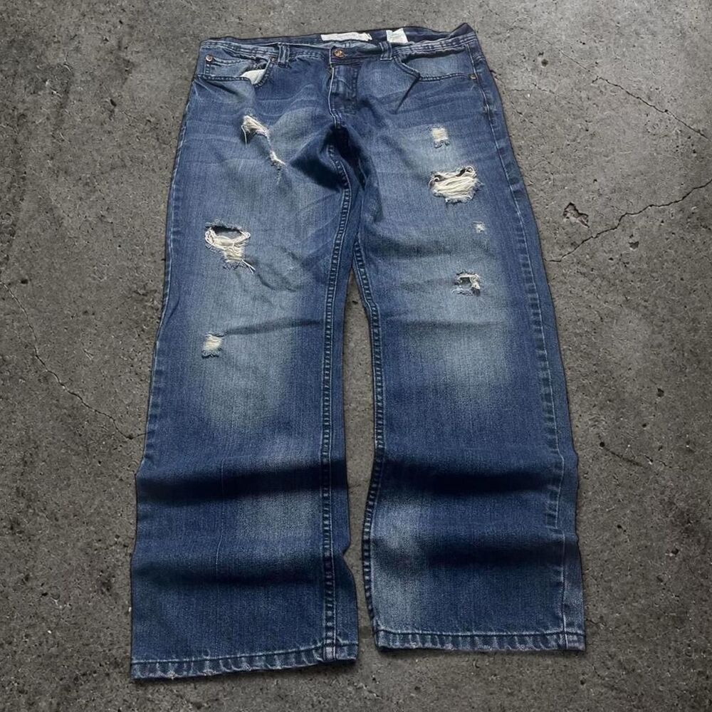 Akademiks Men's Blue and Navy Jeans